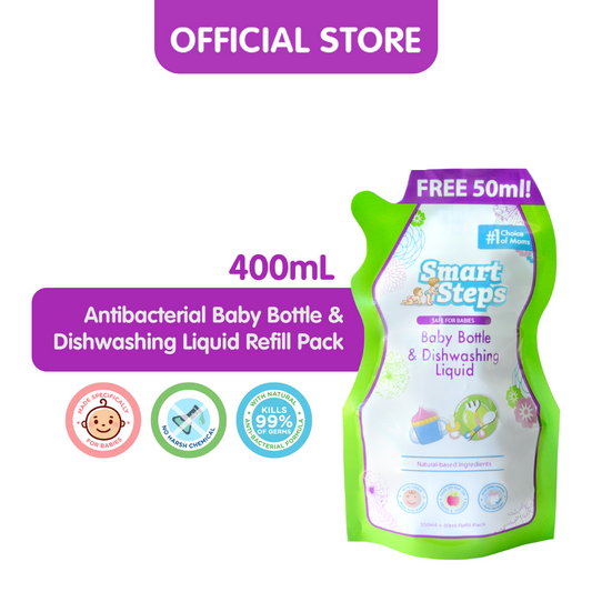 Smart Steps Baby Bottle & Dishwashing Liquid 350mL + 50mL FREE Refill