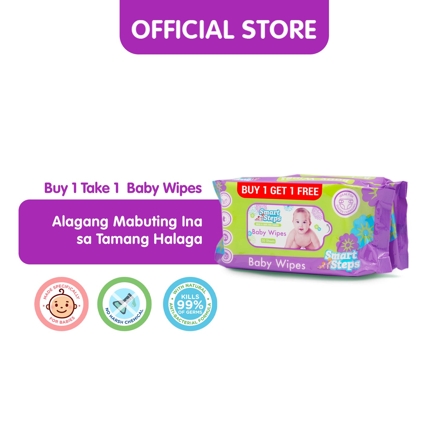 Buy1Take1 Smart Steps Baby Wipes